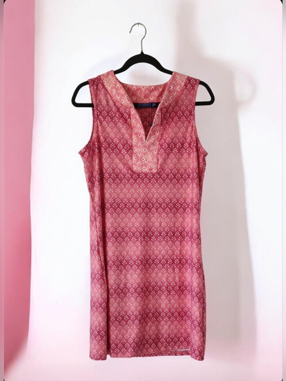 Cabana Life Pink Printed Sleeveless Shift Dress